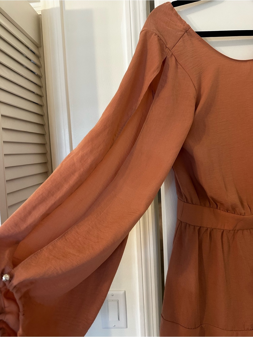 Women's Long Sleeve Rust romper